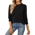 QUALFORT Women's 100% Cotton Crewneck Knitwear - Lightweight