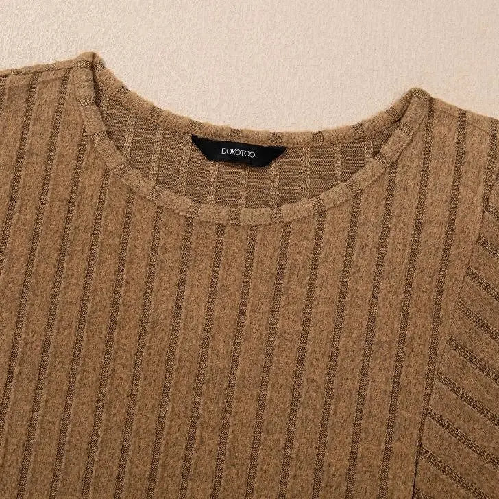 Womens Soft Long Sleeve Crewneck Knit Top for Fall & Winter