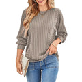 Womens Soft Long Sleeve Crewneck Knit Top for Fall & Winter